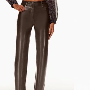 Aritzia Melina leather pants mocha brown